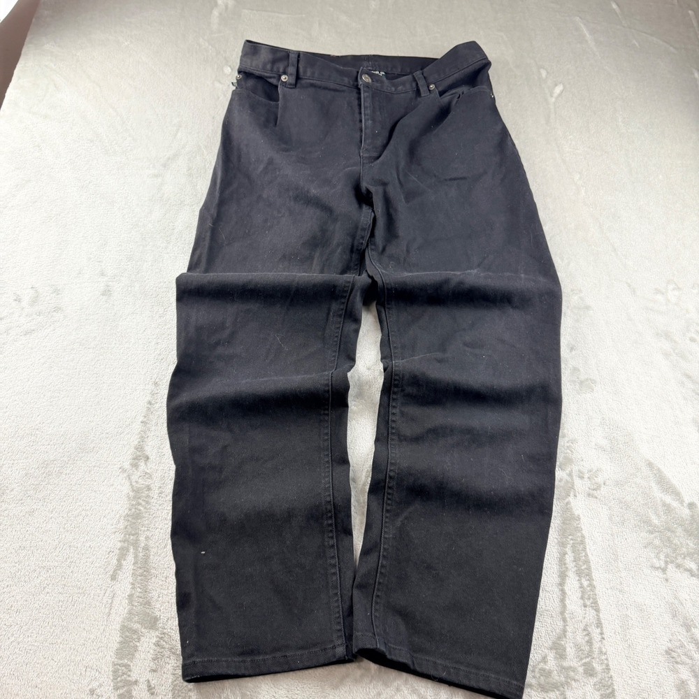 VTG Lauren Jeans Co Ralph Lauren Black Straight Leg Denim Jeans Women's Size 14